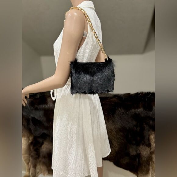 Handmade Genuine Goat Hair-on Hide Purse/Shoulder Bag/ Crossbody - Picture 3 of 16